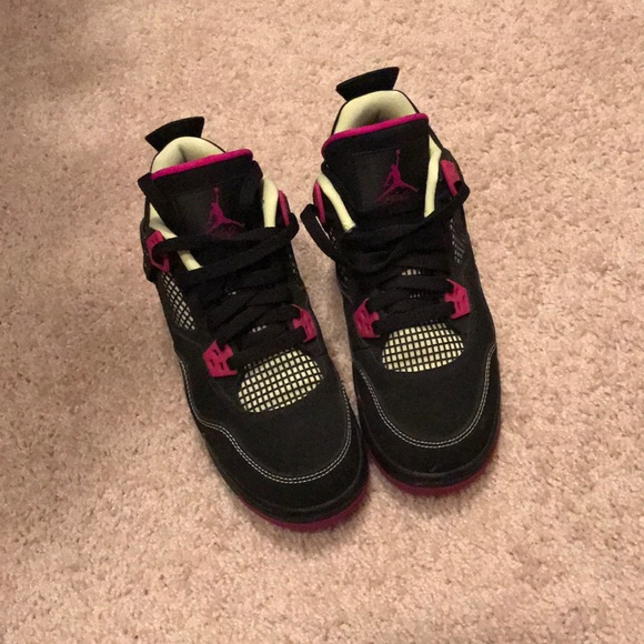 Jordan Shoes - Jordan 4’s. Black/Purple/Green